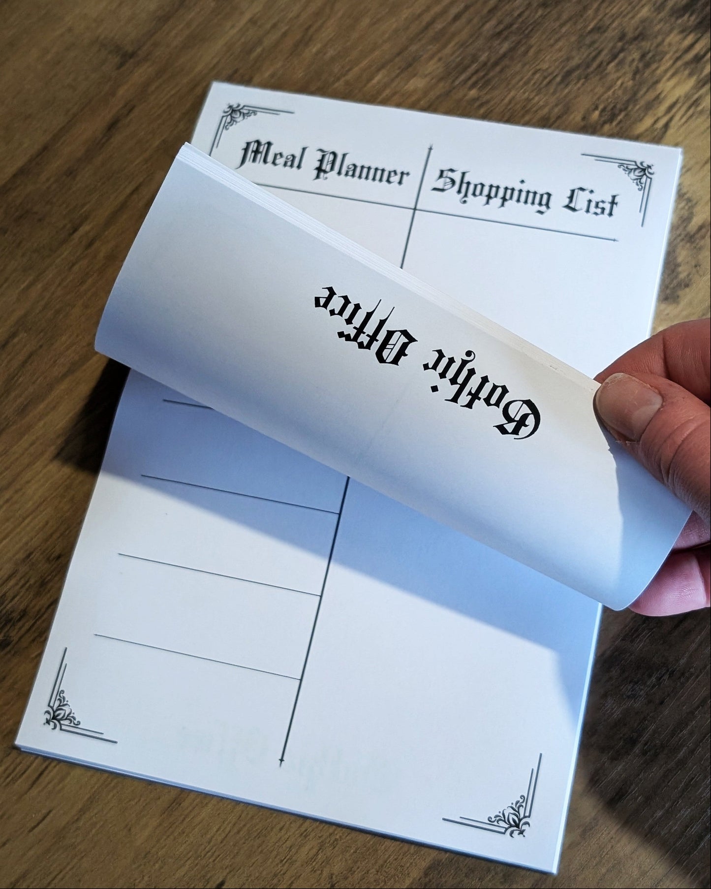Gothic Office Meal Planner and Shopping List.