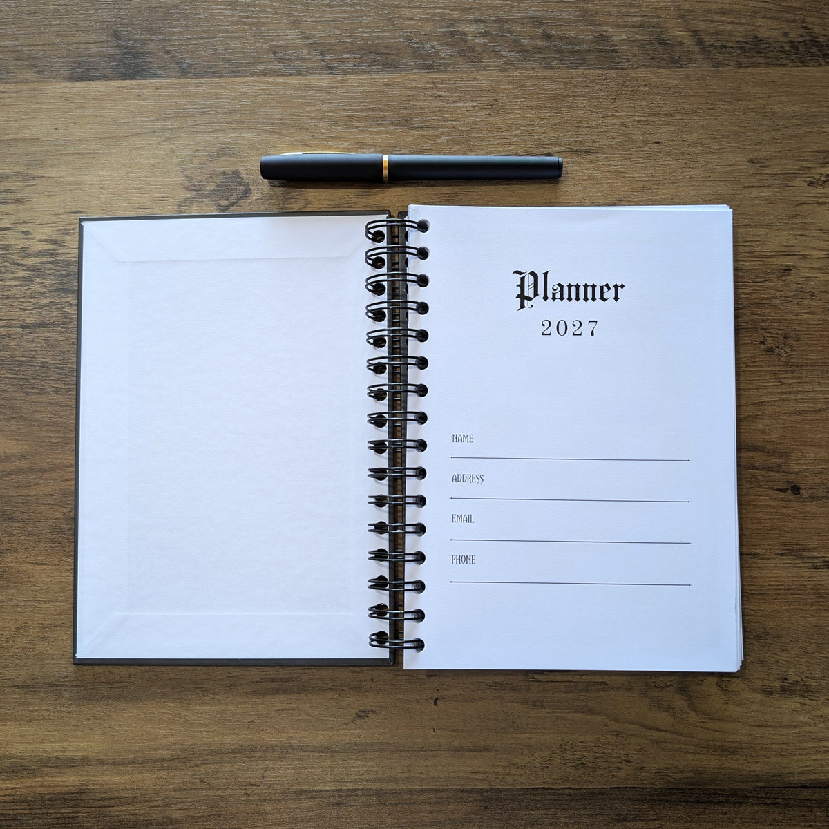 2027 Planner inside cover by Gothic Office.