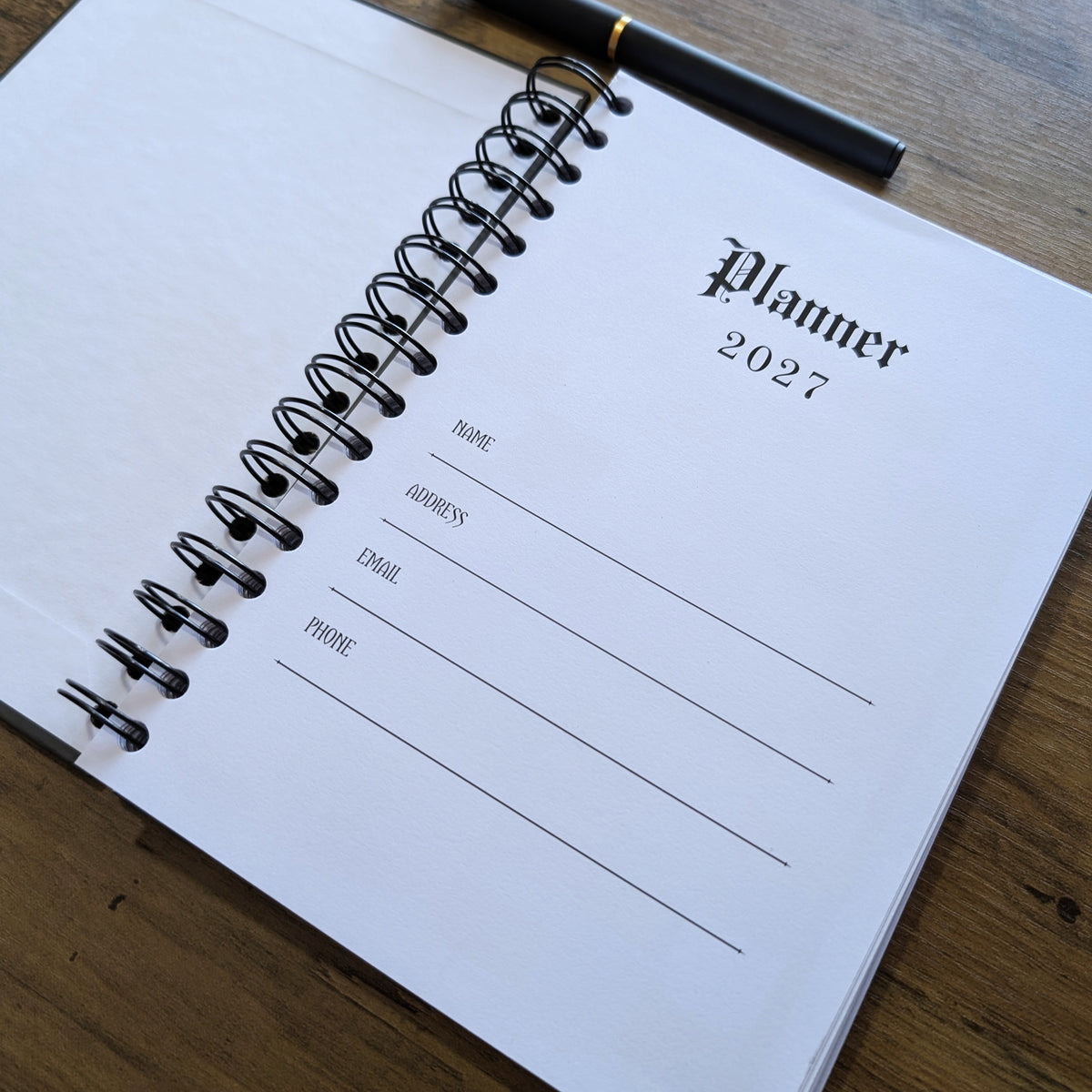 2027 Planner inside cover by Gothic Office.