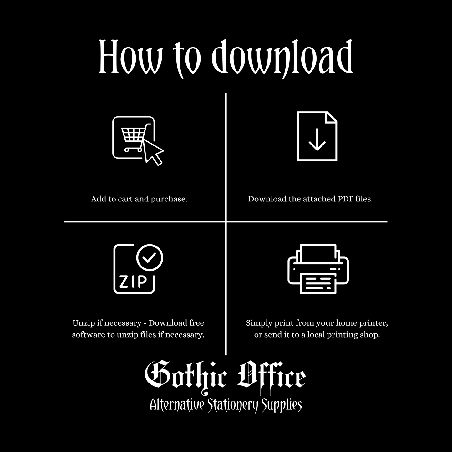 Printable Gothic Financial Planner - PDF Download