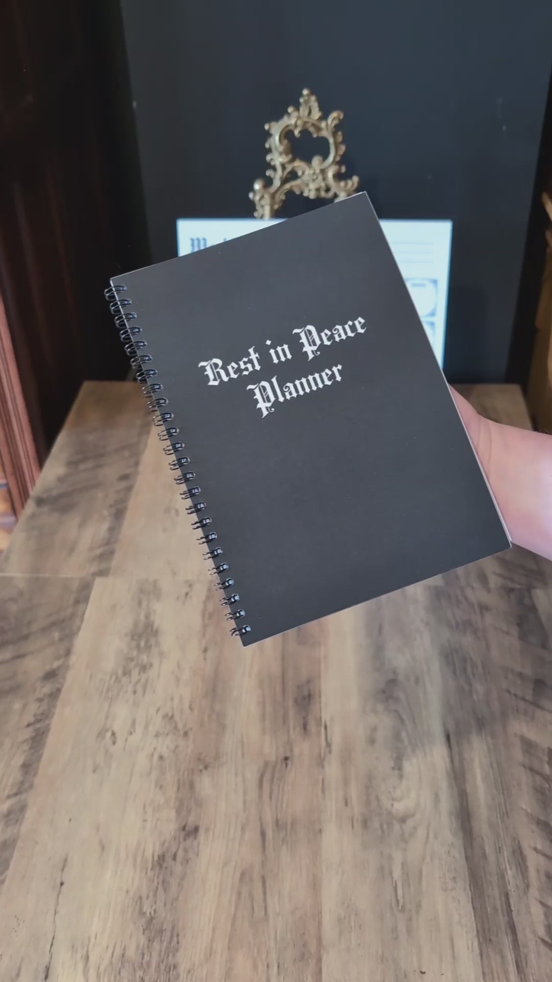 A video showing every page of the Rest In Peace Planner by Gothic Office. 